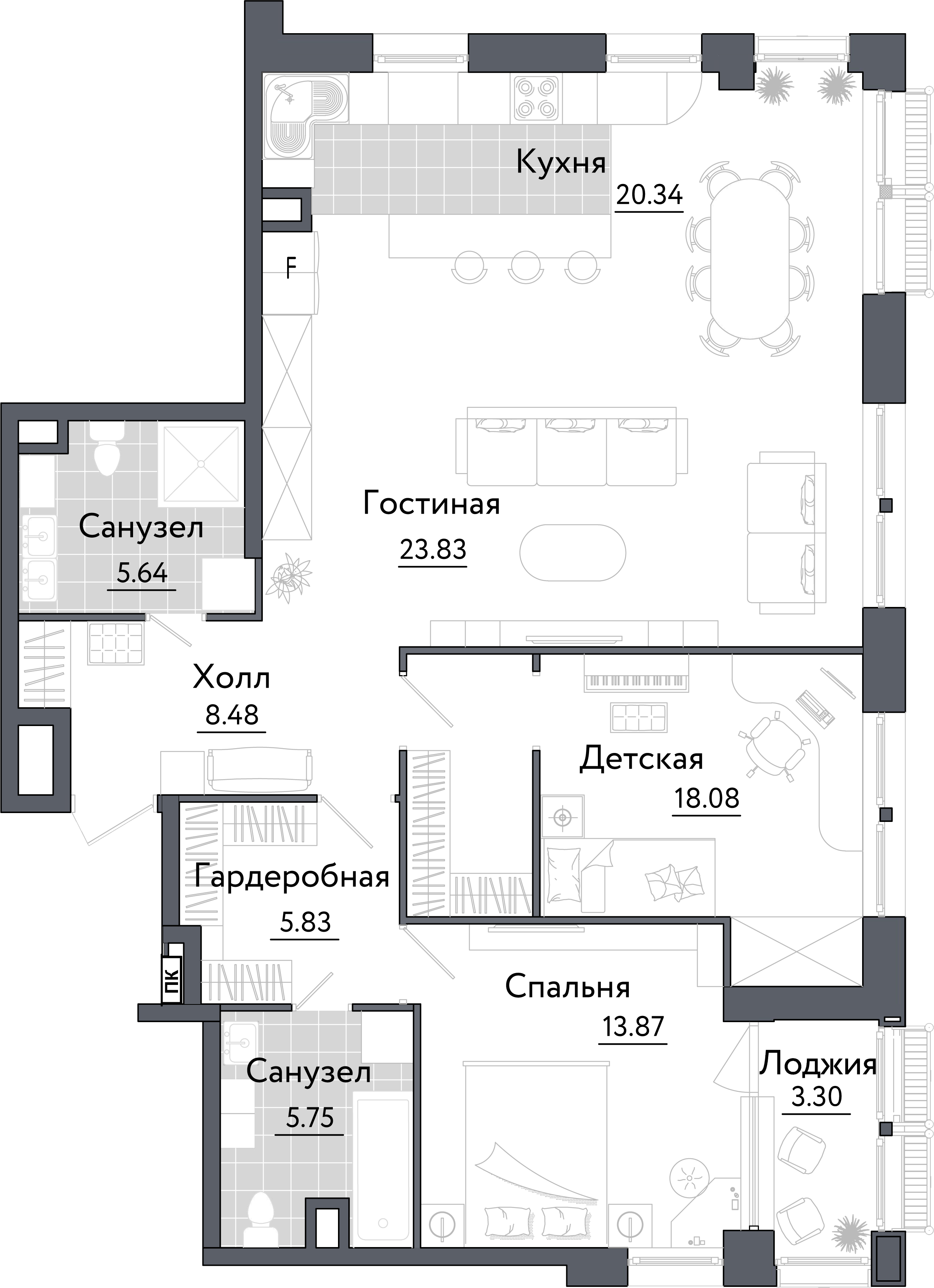 1-комнатная квартира в ЖК Счастье на Ломоносовском
