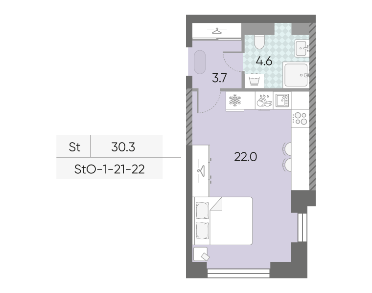Квартира-студия в ЖК Зиларт