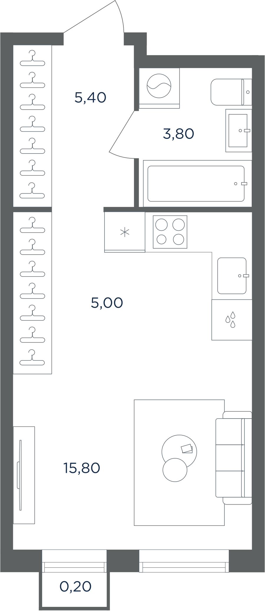 Квартира-студия в ЖК Равновесие