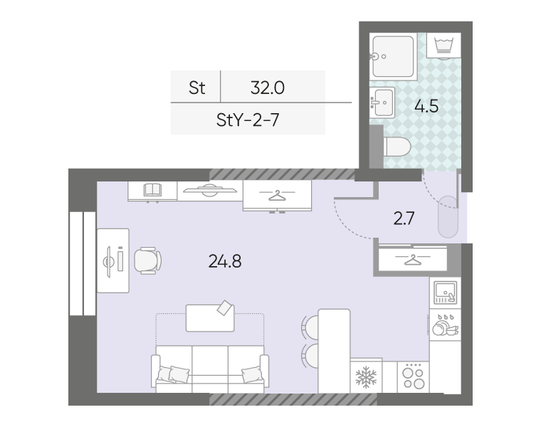 Квартира-студия в ЖК Зиларт
