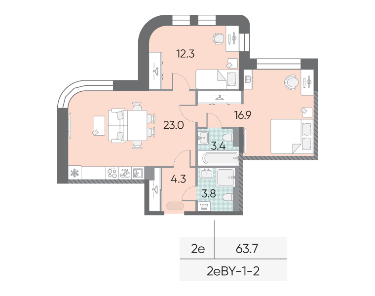 2х-комнатная квартира в ЖК Зиларт 2х-комнатная квартира в ЖК Зиларт