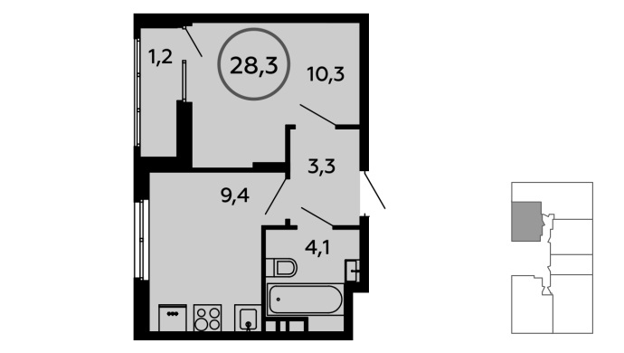1-комнатная квартира в ЖК Скандинавия