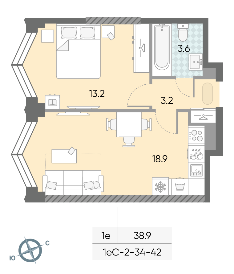 1-комнатная квартира в ЖК Зиларт 1-комнатная квартира в ЖК Зиларт
