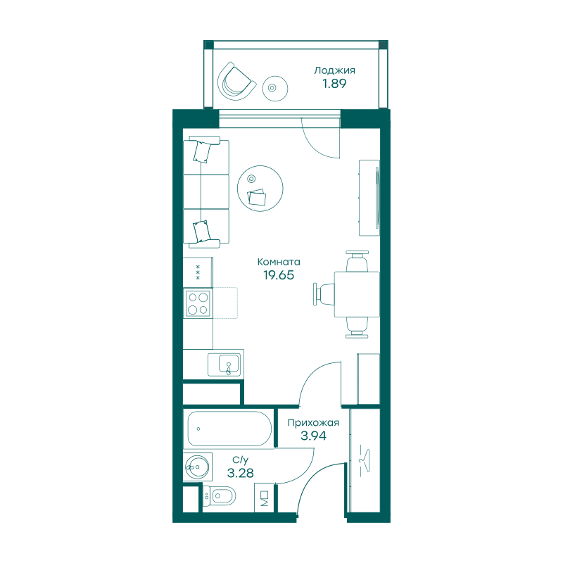 Квартира-студия в ЖК Равновесие