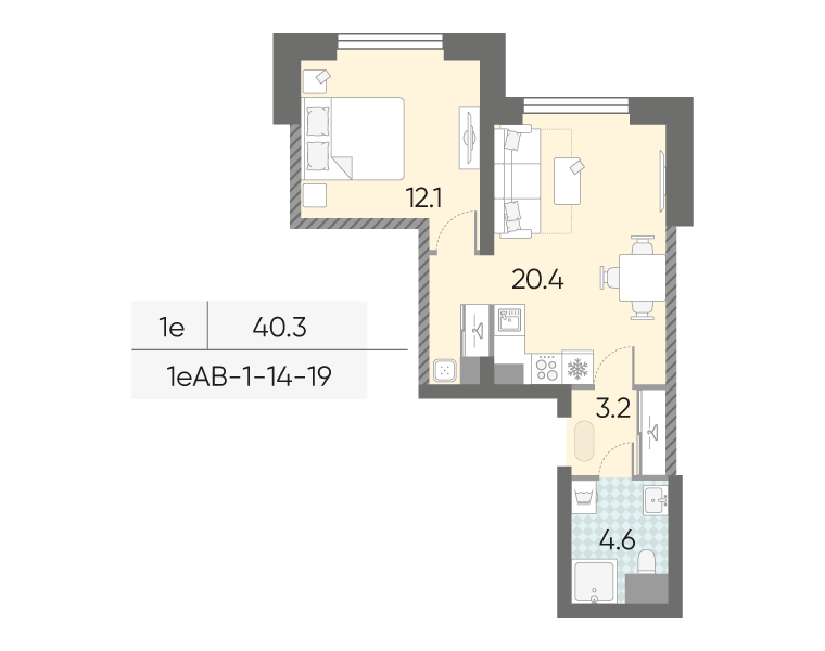 1-комнатная квартира в ЖК Зиларт 1-комнатная квартира в ЖК Зиларт