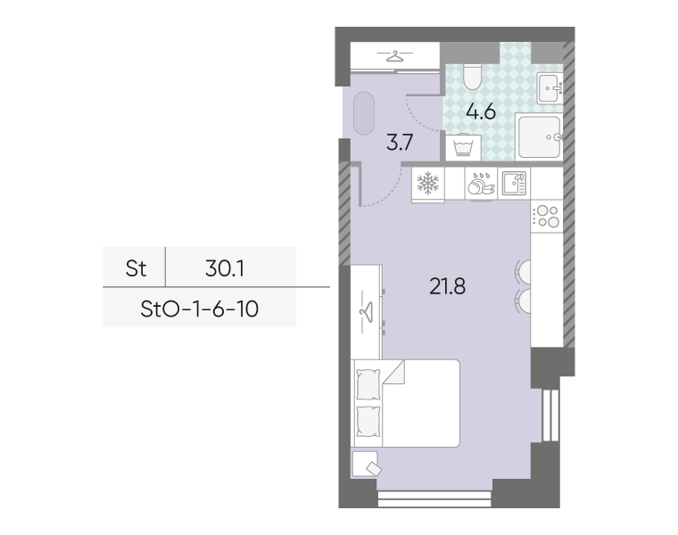 Квартира-студия в ЖК Зиларт Квартира-студия в ЖК Зиларт