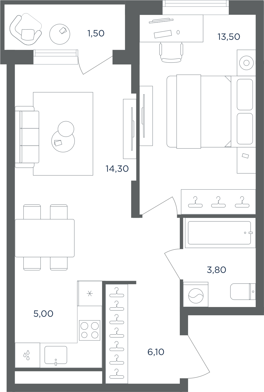 2х-комнатная квартира в ЖК Равновесие