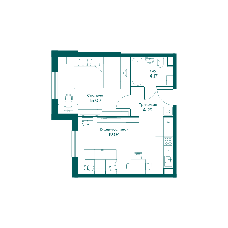 2х-комнатная квартира в ЖК Равновесие