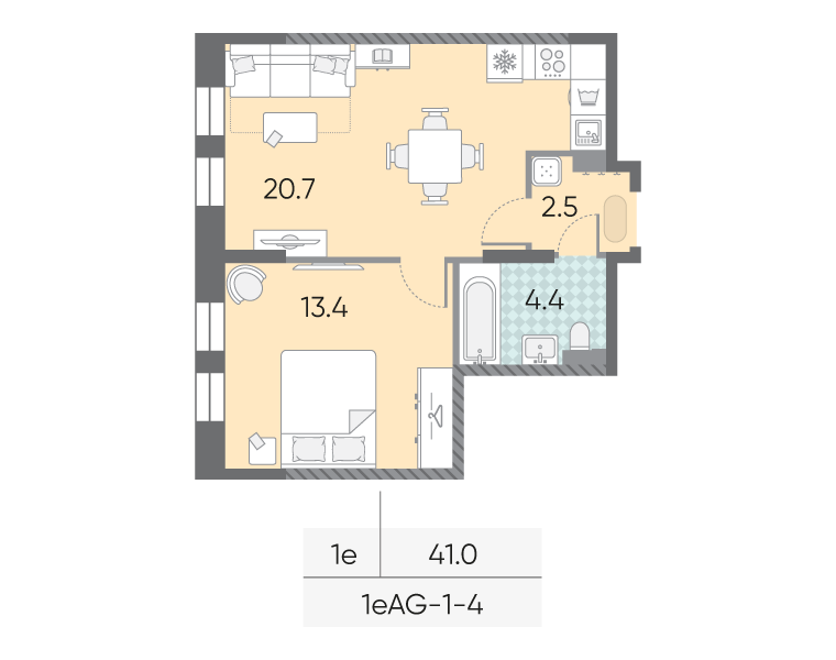 1-комнатная квартира в ЖК Зиларт 1-комнатная квартира в ЖК Зиларт