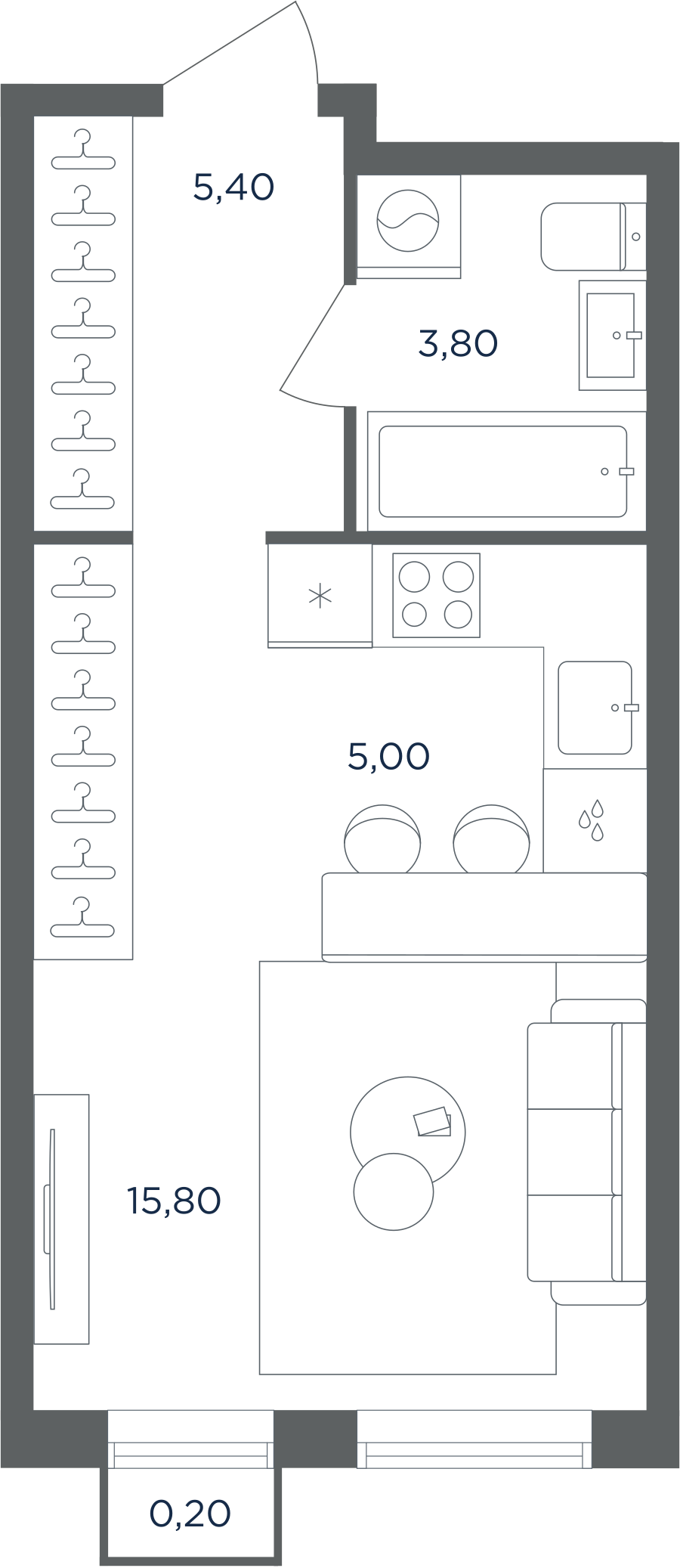 Квартира-студия в ЖК Равновесие