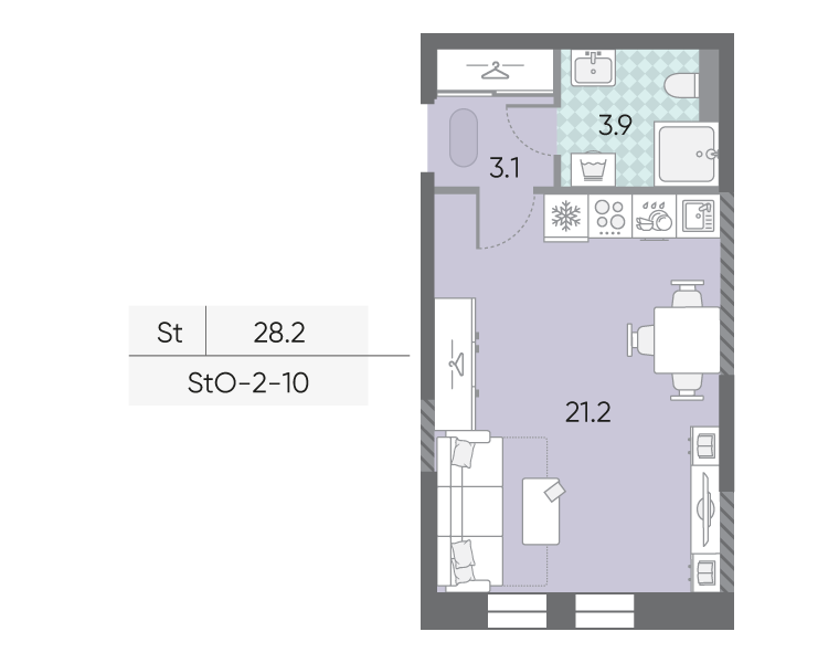 Квартира-студия в ЖК Зиларт