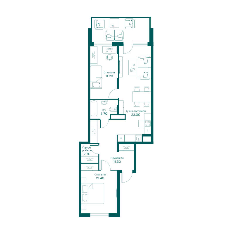 3х-комнатная квартира в ЖК Равновесие