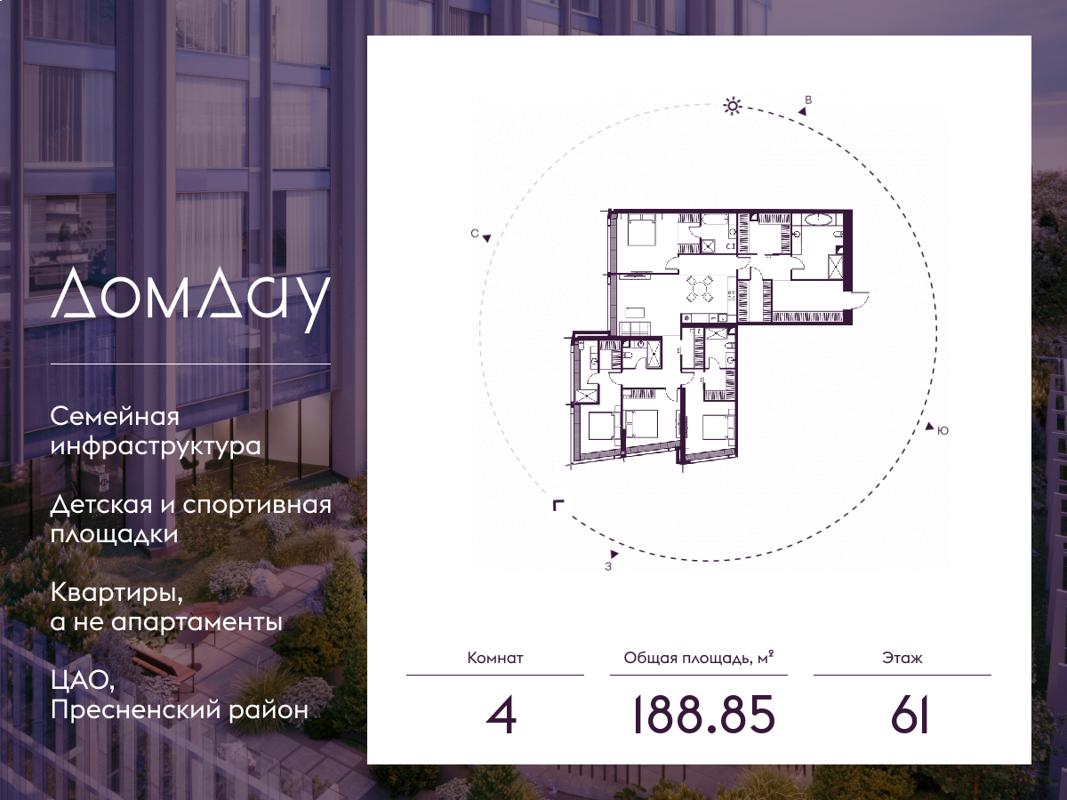 4х-комнатная квартира в ЖК Дом Дау