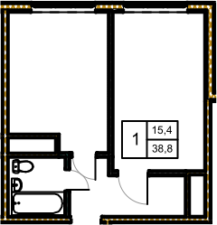 1-комнатная квартира в ЖК Новое Замитино