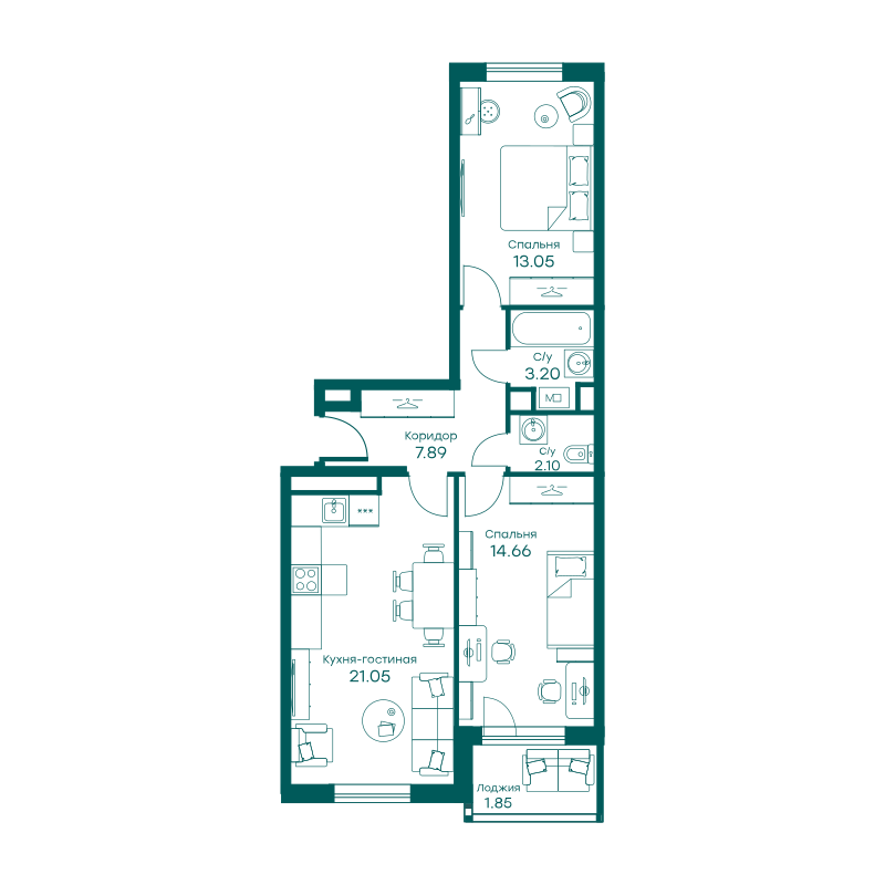 3х-комнатная квартира в ЖК Равновесие