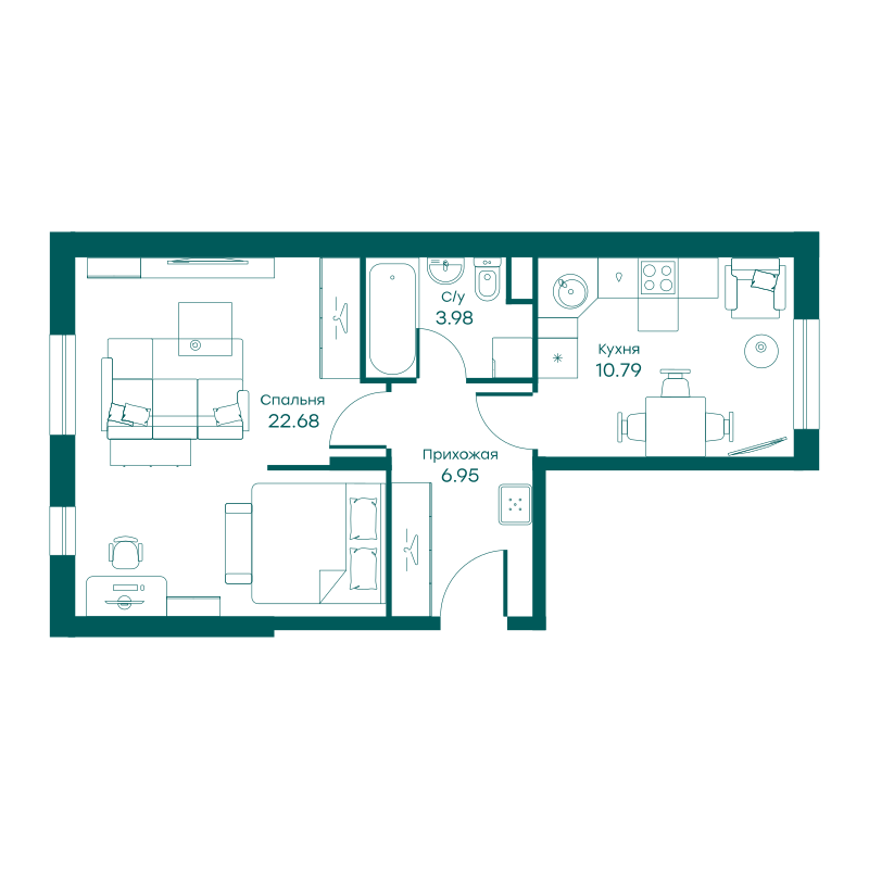 1-комнатная квартира в ЖК Равновесие