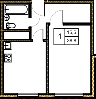 1-комнатная квартира в ЖК Новое Замитино