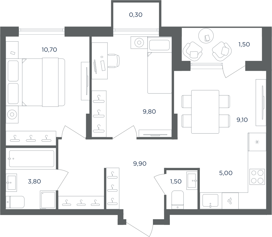 3х-комнатная квартира в ЖК Равновесие