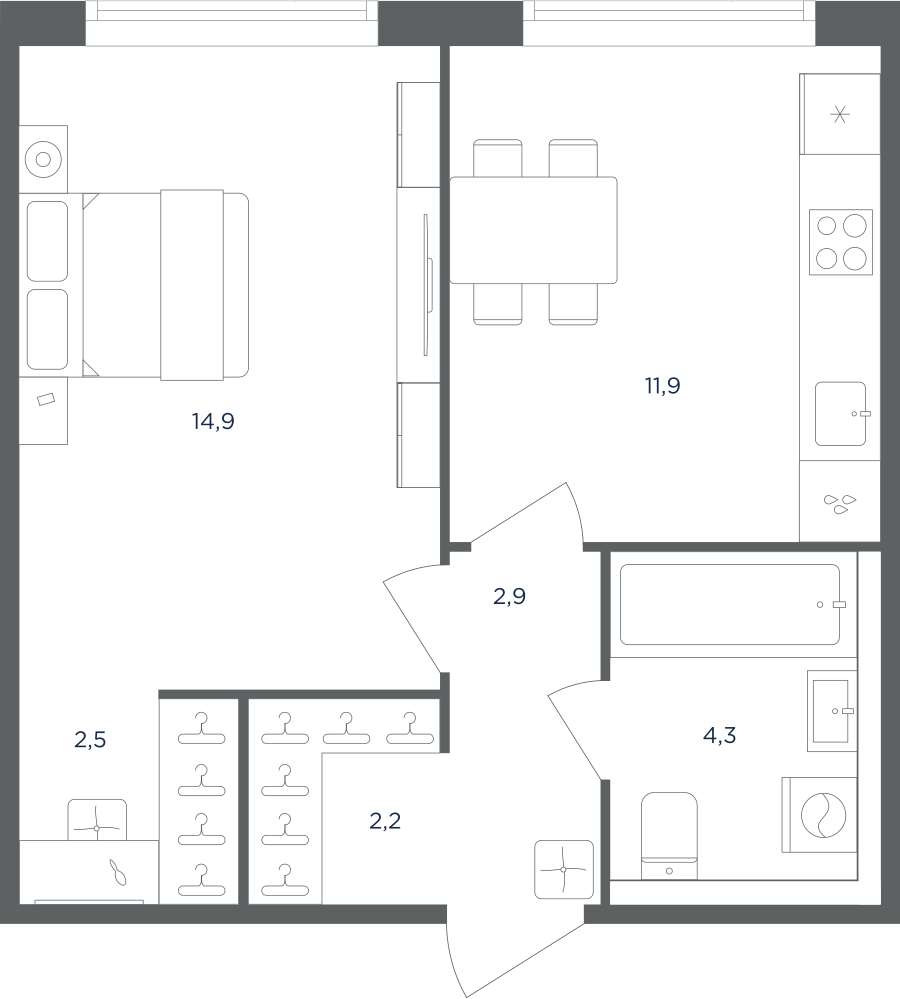 1-комнатная квартира в ЖК Равновесие