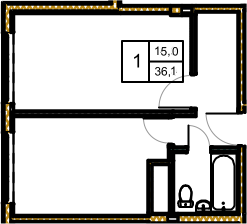1-комнатная квартира в ЖК Новое Замитино