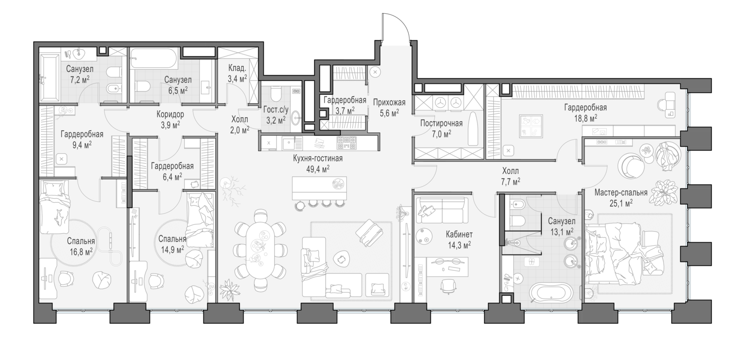5-комнатная квартира в ЖК Роскошный квартал Life Time