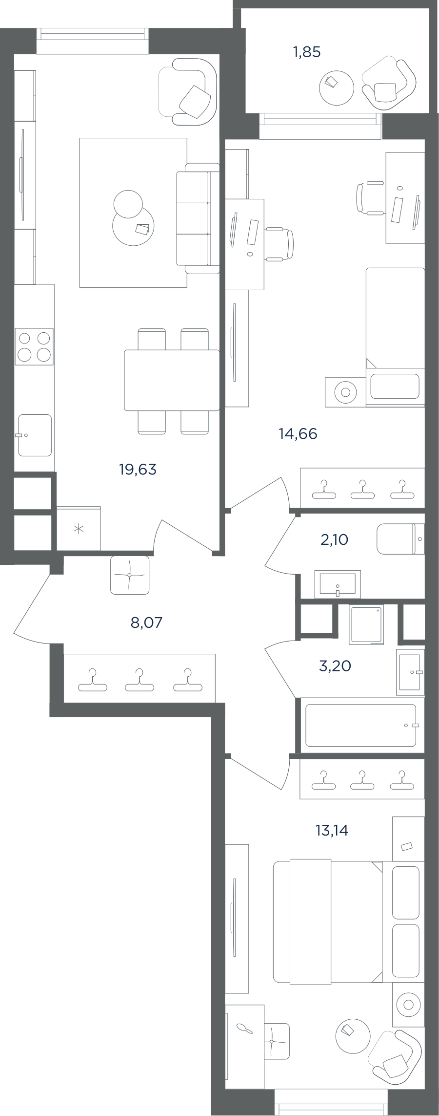 3х-комнатная квартира в ЖК Равновесие