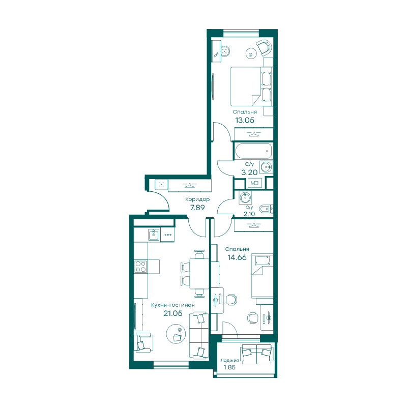 3х-комнатная квартира в ЖК Равновесие