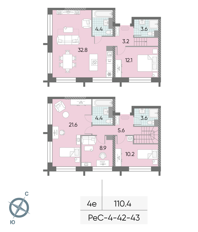 4х-комнатная квартира в ЖК Зиларт