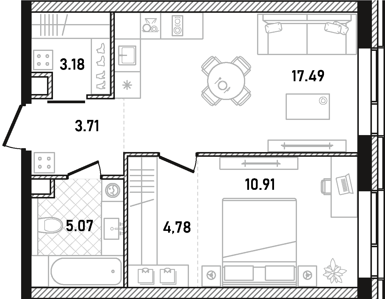 1-комнатная квартира в ЖК Republic (Репаблик)