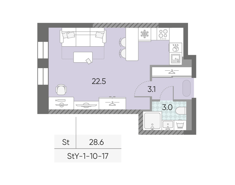 Квартира-студия в ЖК Зиларт