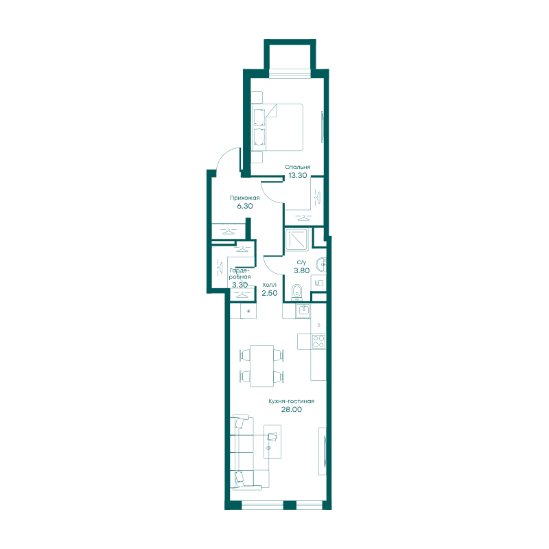 2х-комнатная квартира в ЖК Равновесие