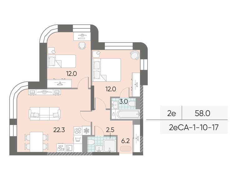 2х-комнатная квартира в ЖК Зиларт 2х-комнатная квартира в ЖК Зиларт