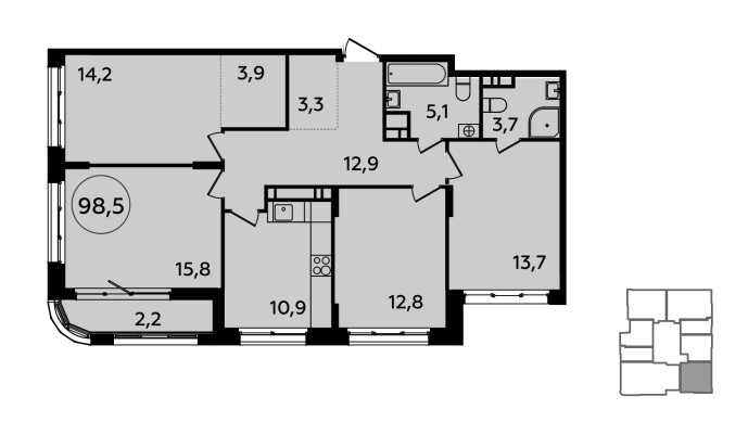 4х-комнатная квартира в ЖК Скандинавия