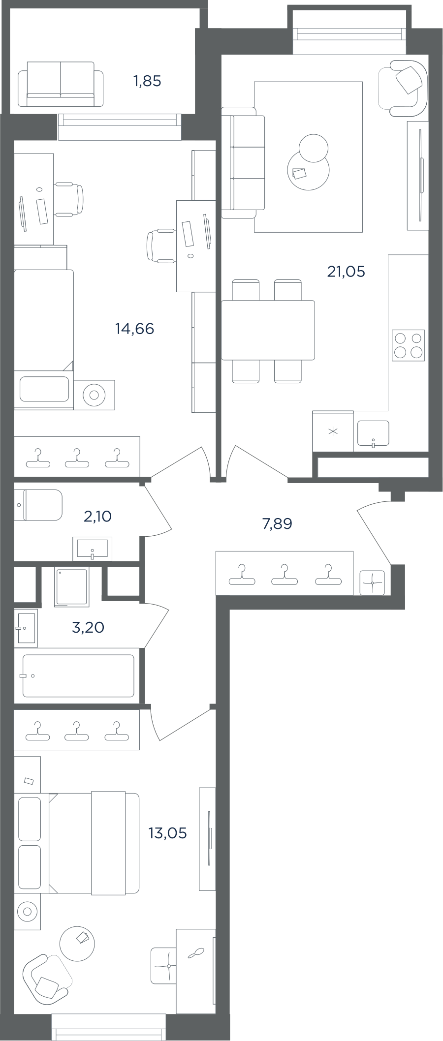 3х-комнатная квартира в ЖК Равновесие