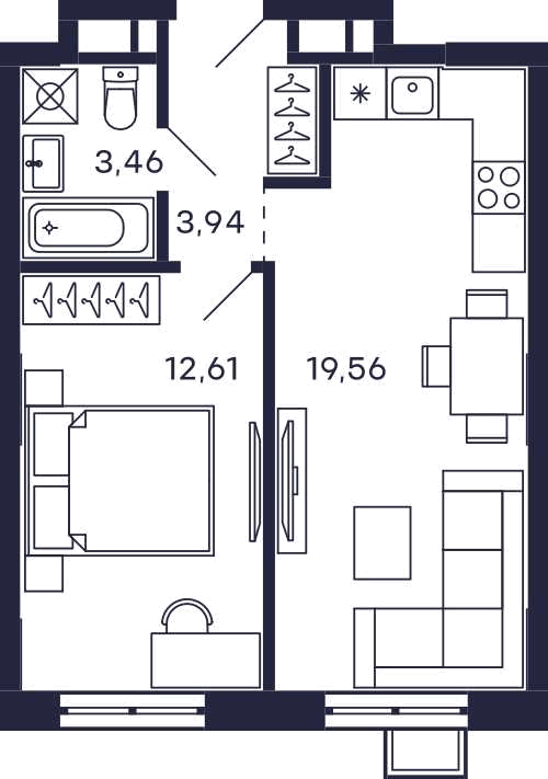 1-комнатная квартира в ЖК Квартал «Тетрис»