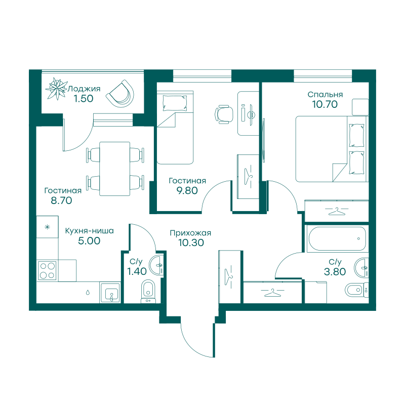 3х-комнатная квартира в ЖК Равновесие