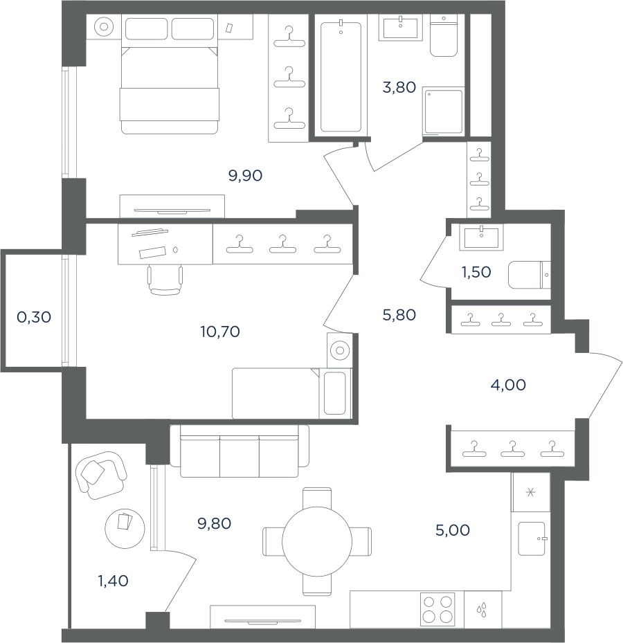 3х-комнатная квартира в ЖК Равновесие