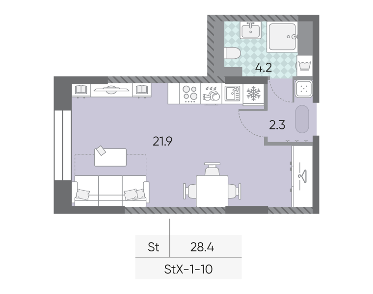Квартира-студия в ЖК Зиларт