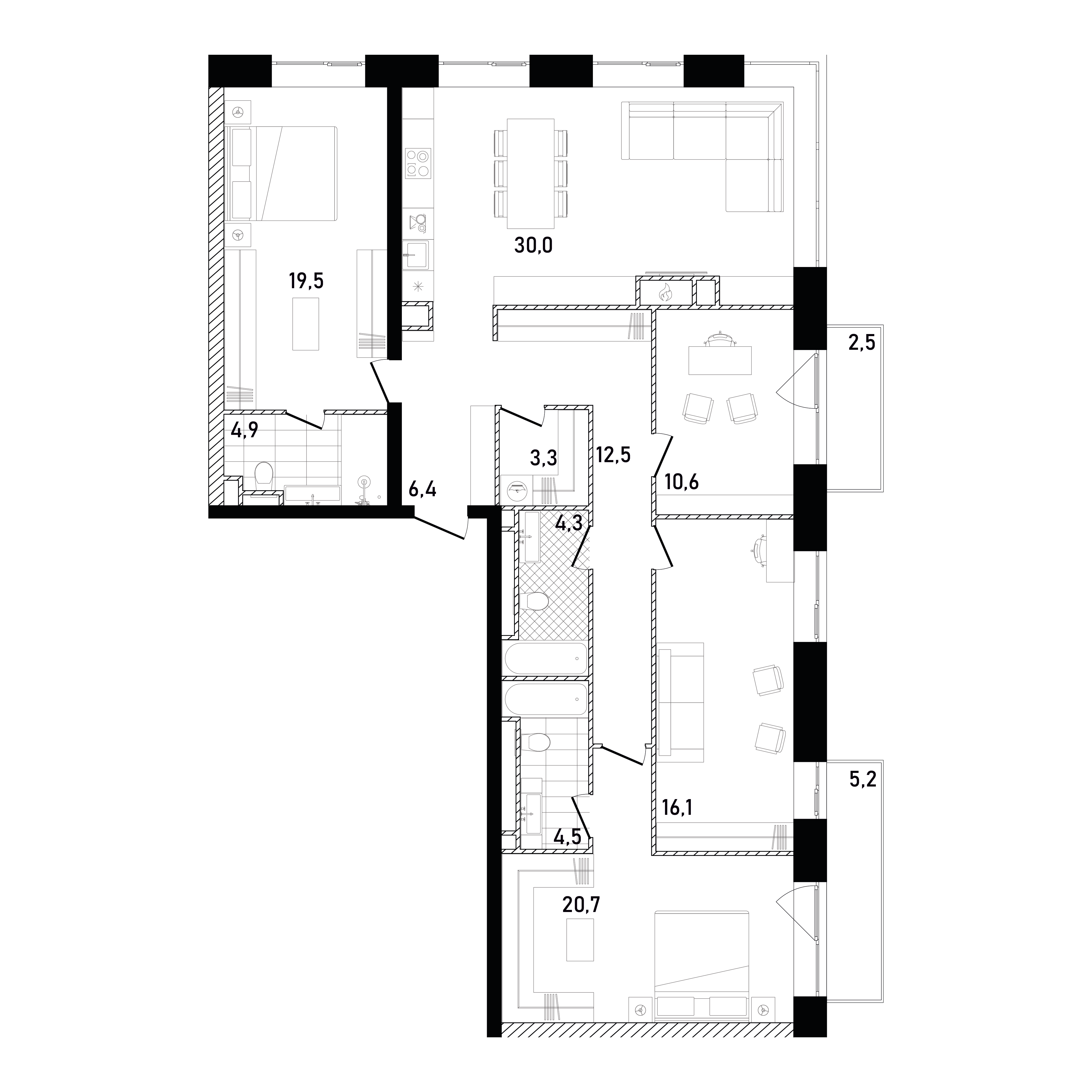 3х-комнатная квартира в ЖК Republic (Репаблик)