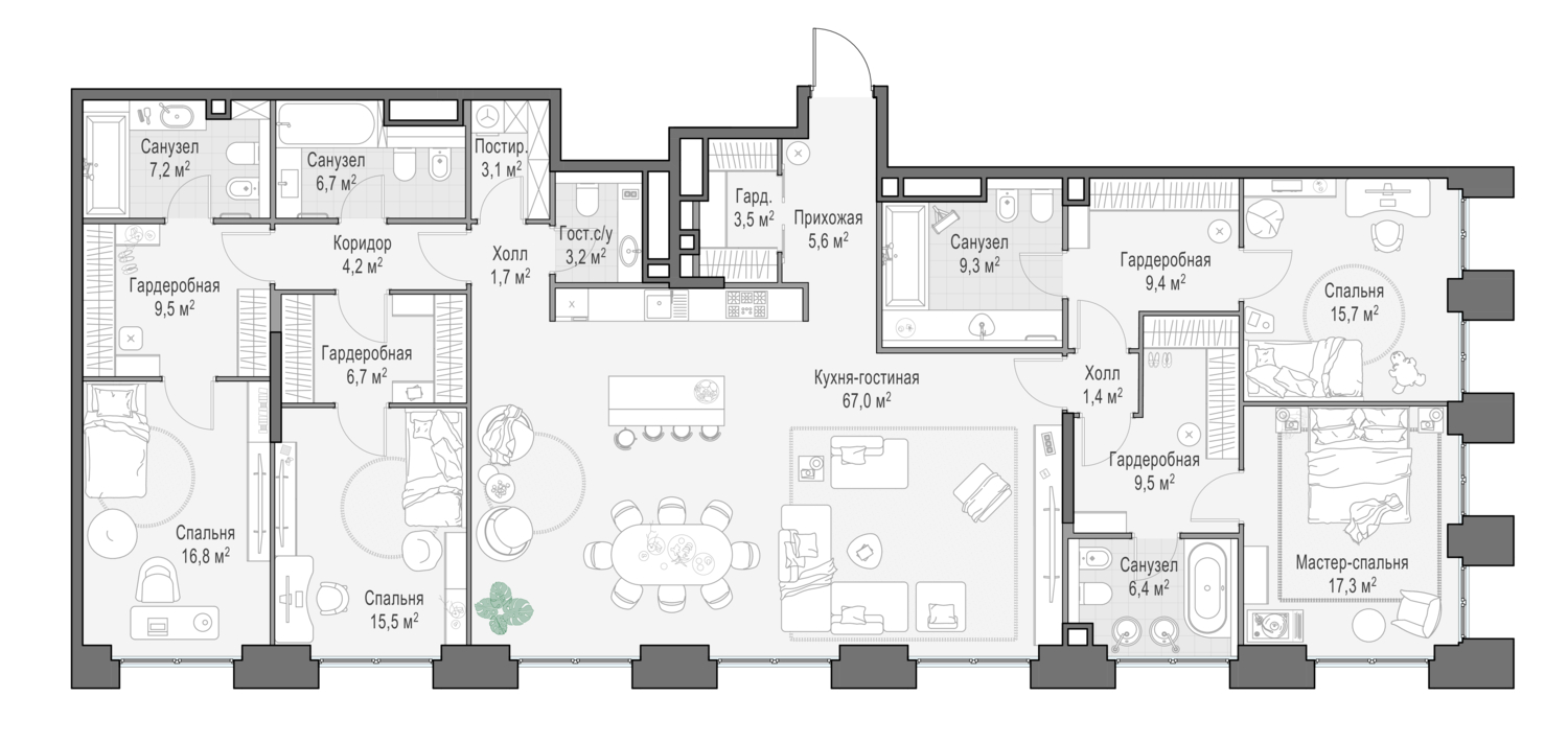 5-комнатная квартира в ЖК Роскошный квартал Life Time