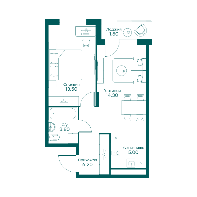 2х-комнатная квартира в ЖК Равновесие