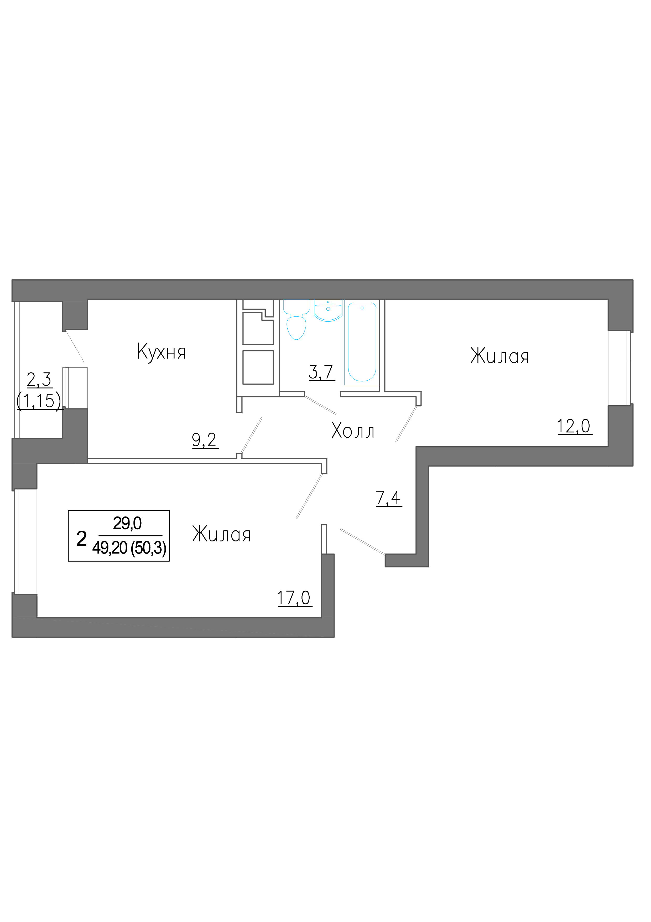 2х-комнатная квартира в ЖК Новое Замитино
