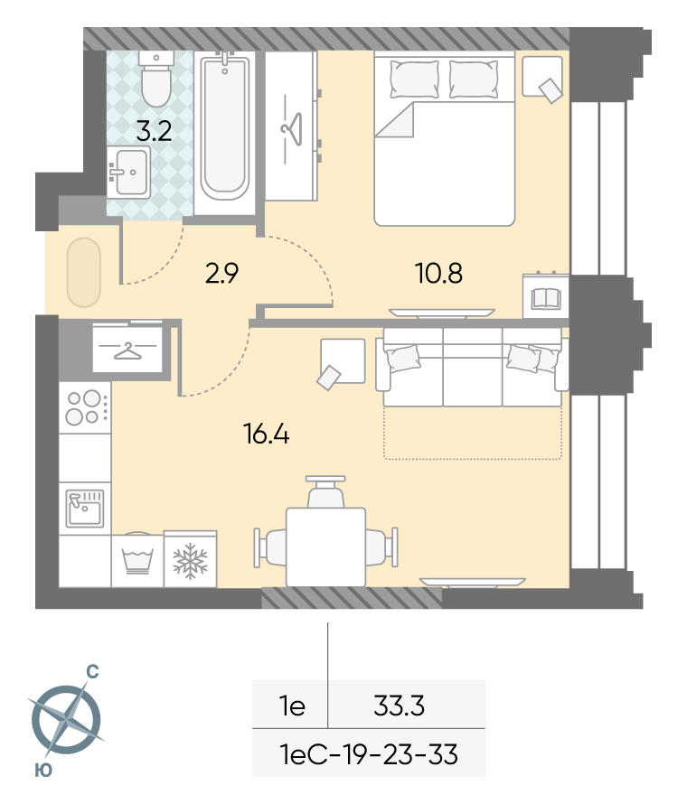 1-комнатная квартира в ЖК Зиларт 1-комнатная квартира в ЖК Зиларт