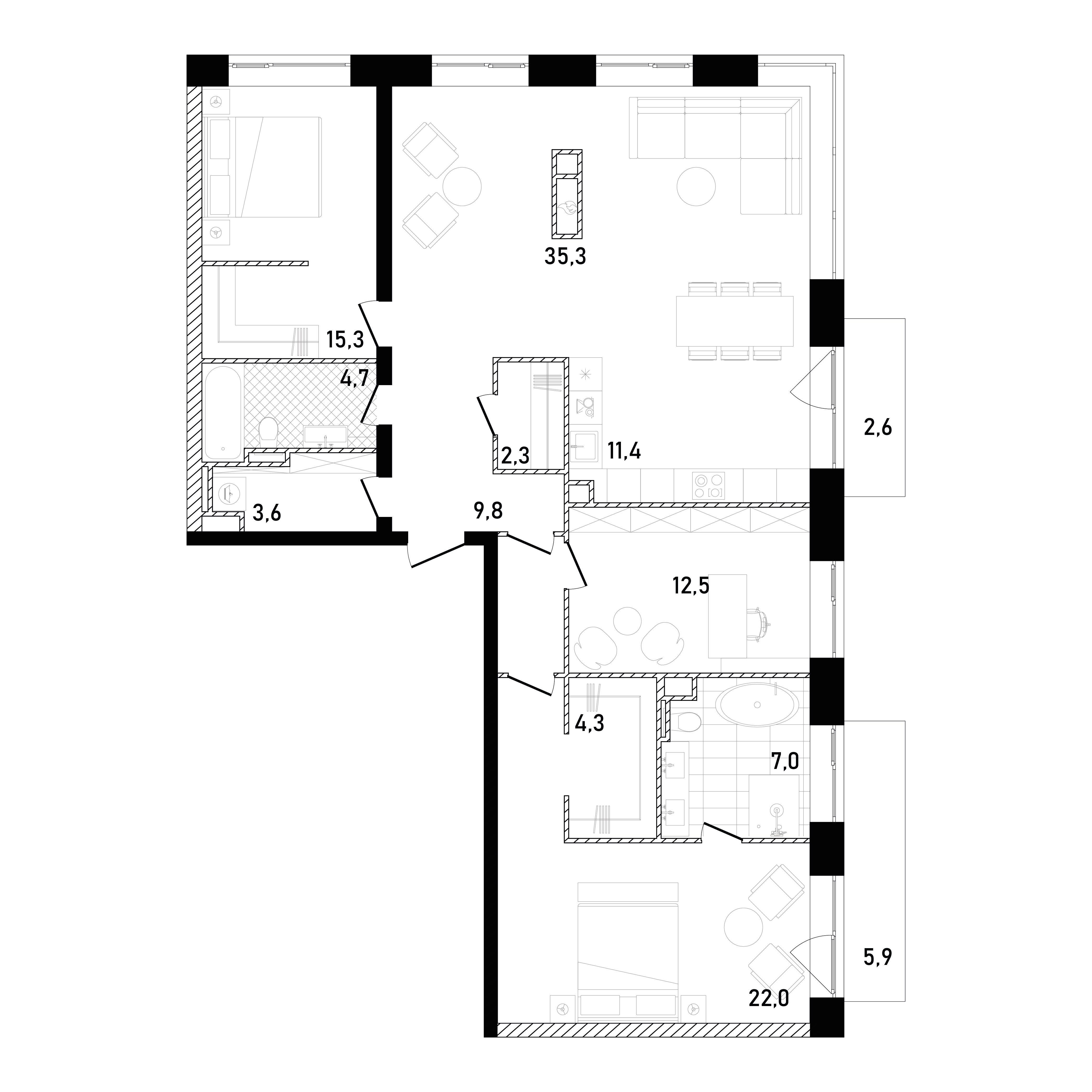 2х-комнатная квартира в ЖК Republic (Репаблик)