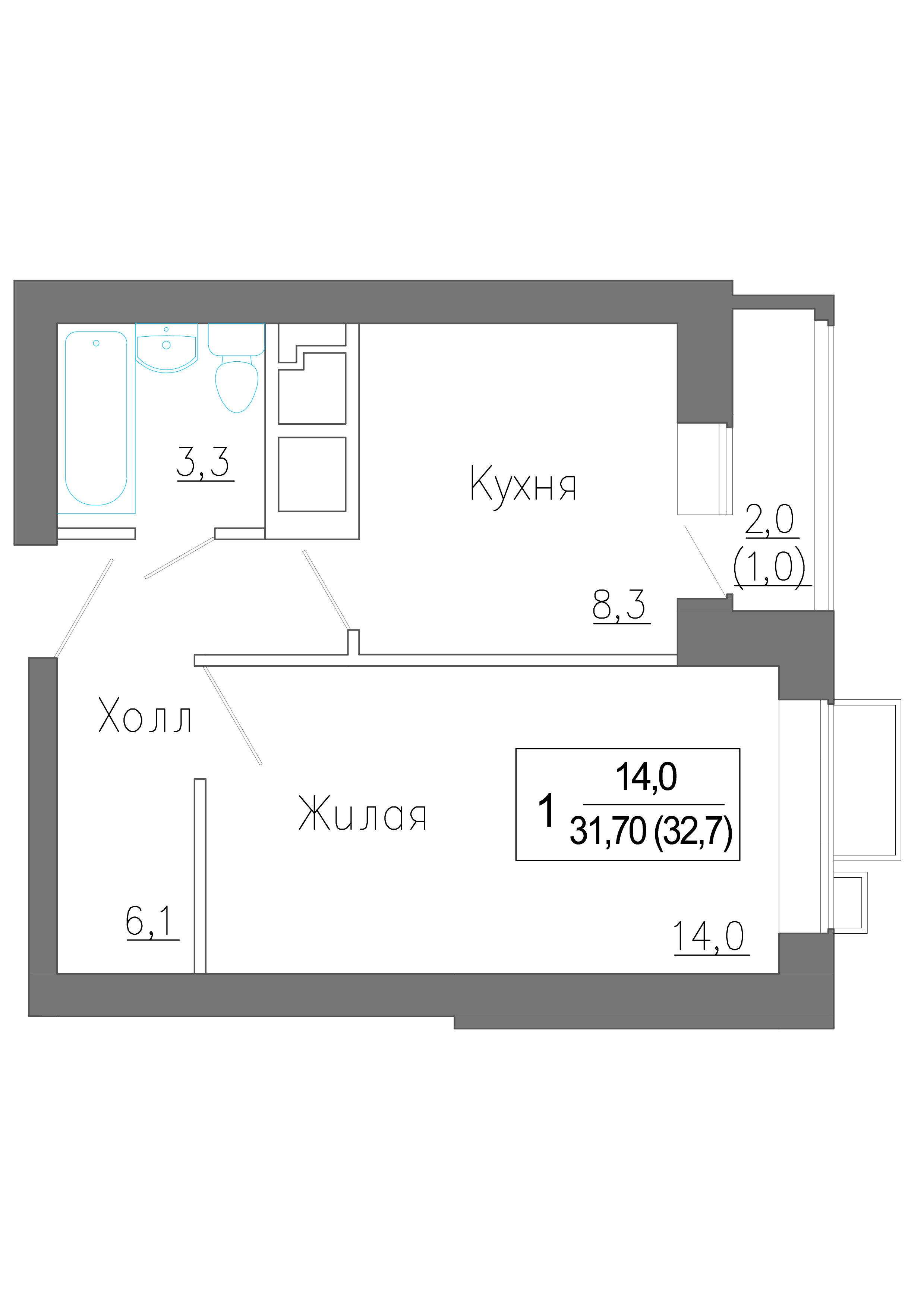 1-комнатная квартира в ЖК Новое Замитино