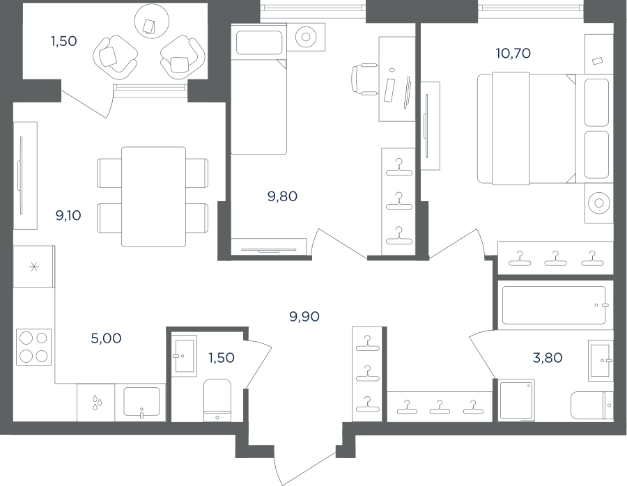 3х-комнатная квартира в ЖК Равновесие