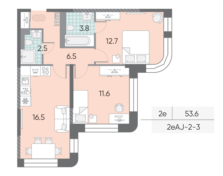 2х-комнатная квартира в ЖК Зиларт
