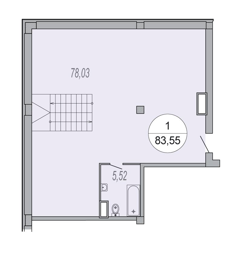 1-комнатная квартира в ЖК ETUDE family club