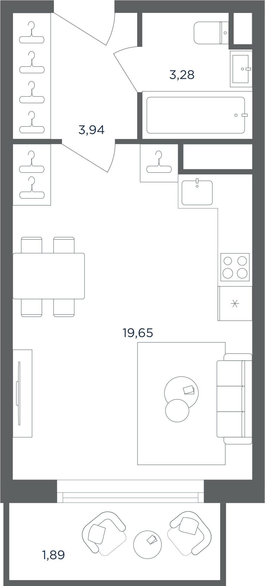 Квартира-студия в ЖК Равновесие