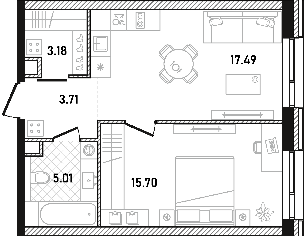 1-комнатная квартира в ЖК Republic (Репаблик)